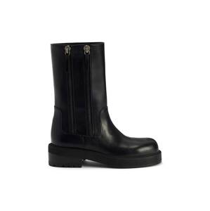 Kožne gležnjače Giuseppe Zanotti Morris za žene, boja: crna, ravni potplat, I470012.002