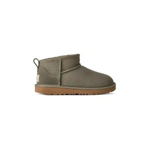 Dječje cipele za snijeg od brušene kože UGG KIDS CLASSIC ULTRA MINI boja: siva, 1130750K